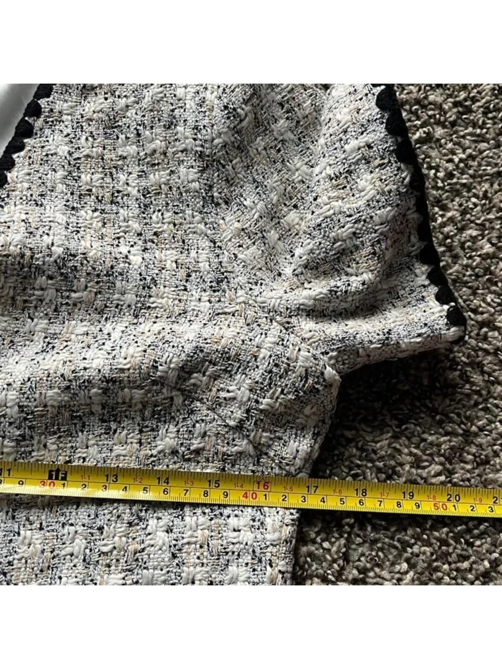 NWT Pomander Place Tuckernuck Josephine Black Gray Med Tweed Dress Elegant Chic - Picture 7 of 8